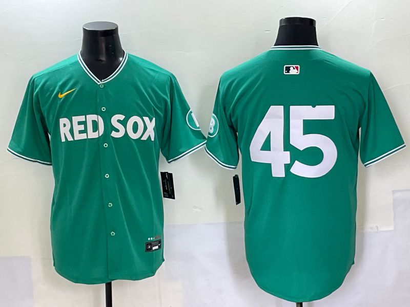 Men 2025 Boston Red Sox #45 No Name Dark Green Joint Name Nike MLB Jersey style 1